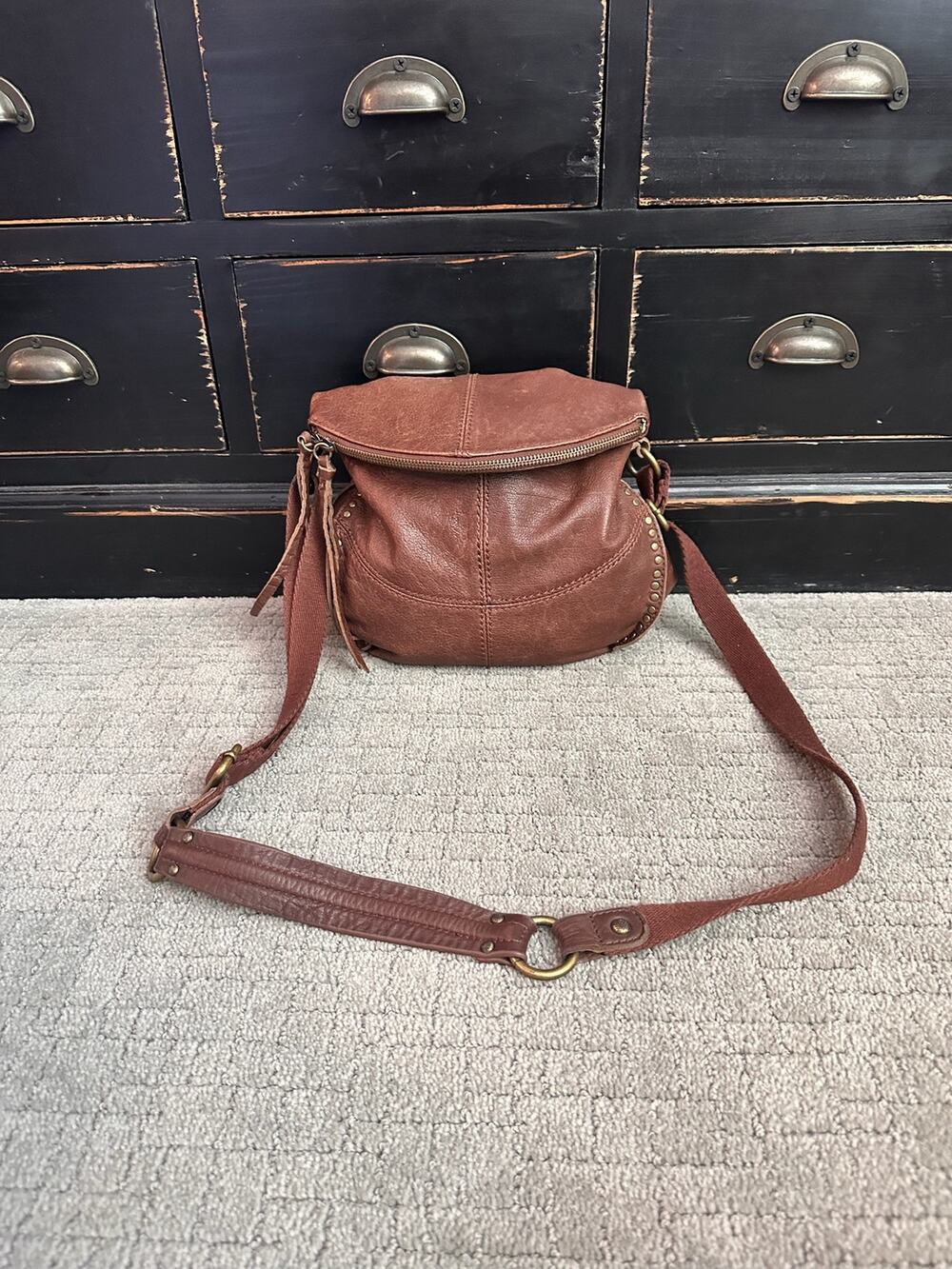 The Sak Leather Studded Flap Crossbody